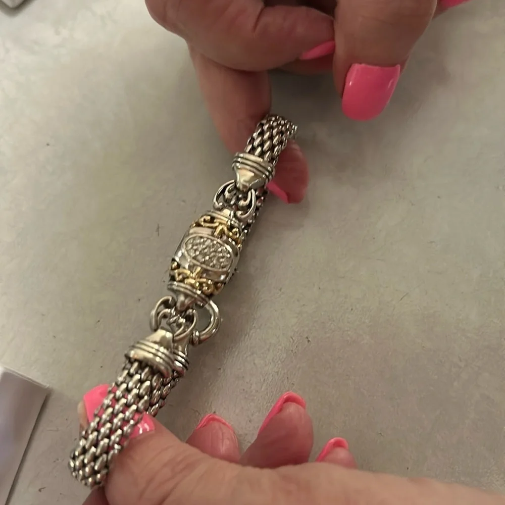 Gabrielle Bruni Sterling Silver / 14 Karat Gold and Diamond Bracelet
